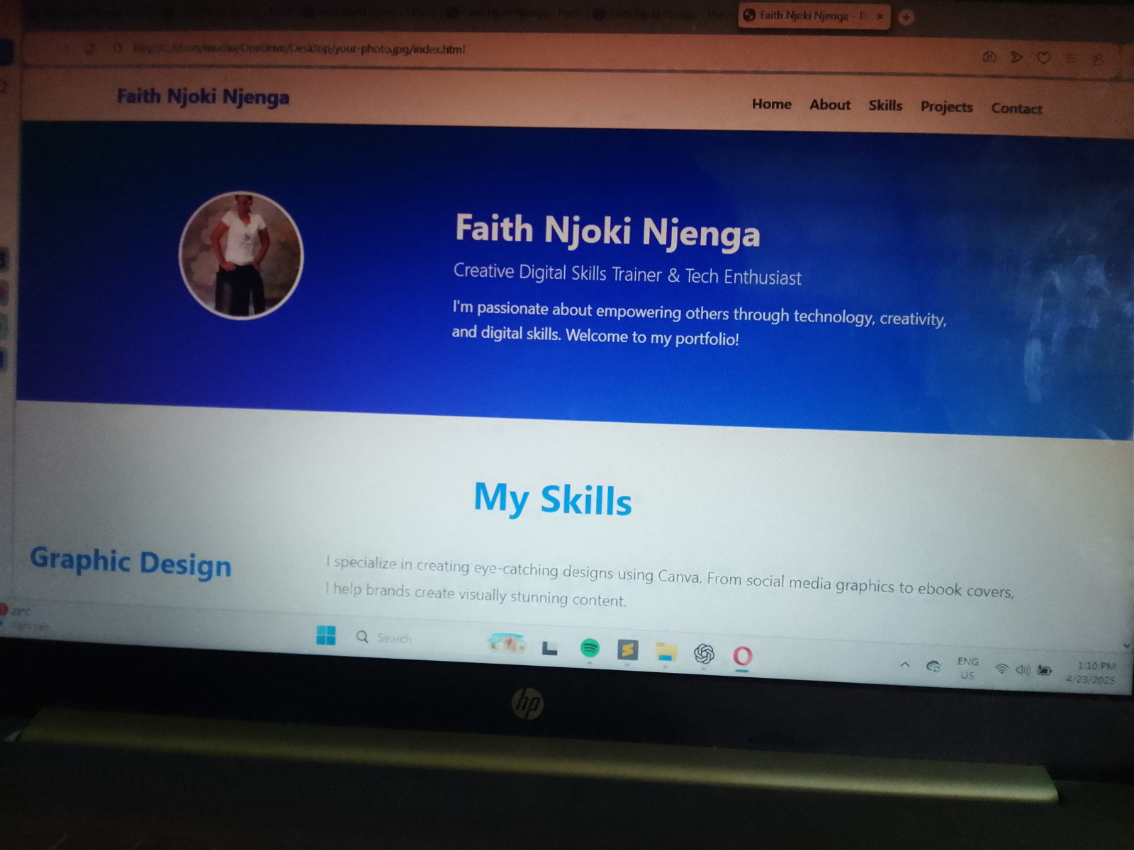 Portfolio website project preview